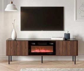 Stolik pod telewizor 150 cm z kominkiem Solano RTV-1 Halmar, orzech