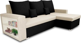 Narożnik z funkcją spania SAM1 Kremowy/Czarny