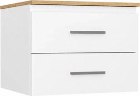 Podwieszana szafka na umywalkę biały + dąb artisan 60 cm M5-N91