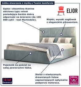 Jasnoniebieskie łóżko welurowe z pojemnikiem 5 rozmiarów T9-D69