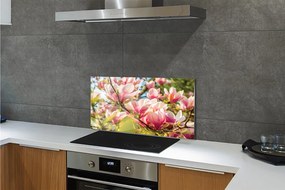 Szklany Panel Różowa Magnolia w Detalu