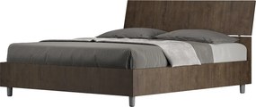 Łóżko wyposażone w stelaż z listwami z pojemnikiem 160x200 Nachylony zagłówek Orzech Demas