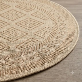 Dywan uniwersalny MIRA Romby Beżowo Brązowe koło 80 cm x 80 cm