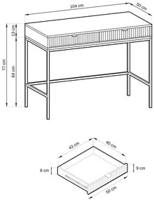 Toaletka MILONA 104 cm szara mat PIASKI Meble