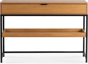 Konsola do Przedpokoju RUBY 100 cm z Półką Dąb/Czarny Loft