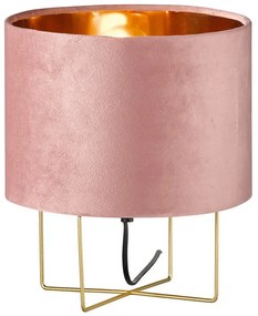 Różowa lampa stołowa z tekstylnym kloszem (wysokość 32 cm) Aura – Fischer & Honsel