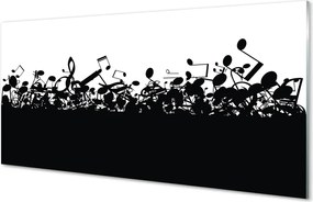 Panel szklany do Kuchni Czarno-Biały Zapis Nutowy