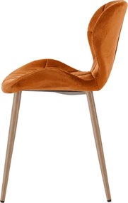 Krzesło jadalniane MANGO VELVET, terakota