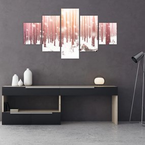 Obraz - Zebra w śnieżnym lesie (125x70 cm)