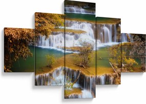 Obraz - Wodospady Huay Mae Khamin, Tajlandia (125x70 cm)