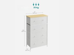 Komoda z szufladami HALLY 53x93 cm, dąb/biały