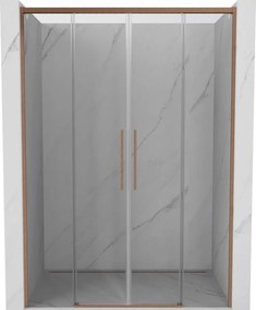 Mexen Rox Duo drzwi prysznicowe rozsuwane 140 cm, transparent, miedź szczotkowana - 8C2-140-002-65-00