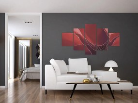 Obraz - Czerwony abstrakcyjny kwiat N⁰2 (125x70 cm)