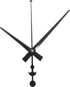 Czarne aluminiowe wskazówki zegara - wzór kotwicy 16 / 12 cm