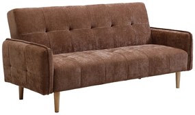 Kanapa rozkładana 3-osobowa  z brązowej tkaniny SONIATA
