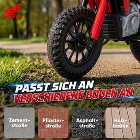 AIYAPLAY Elektryczny motocykl dla dzieci HONDA CRF 450R 12 V dziecięcy motocross z silnikiem 35 W akumulatorem litowym tylne zawieszenie koła 30,48 cm | Aosom PL
