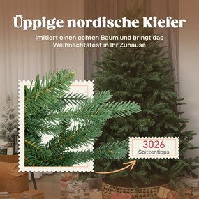 HOMCOM Sztuczna choinka 180 cm, realistyczna sosna, 3026 końcówek – do domu