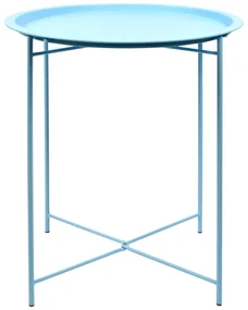 Metalowy rozkładany stolik ogrodowy w turkusowym kolorze Esschert Design, 46x46x52 cm