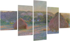 Obraz - Claude Monet, Stacks of Wheat (End of Summer) , reprodukcje (125x70 cm)