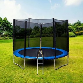 Trampolina ogrodowa dla dzieci 244-252 cm z siatką ochronną i drabinką G757
