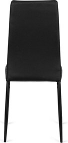 Krzesło Tapicerowane do Salonu NARIS Czarne Ekoskóra Nowoczesne Loft
