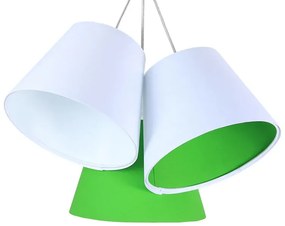 Biało-zielona potrójna lampa wisząca dziecięca - EXX72-Gane
