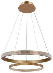 Wisząca okrągła złota lampa z kryształami - M079 Ahos