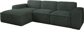 Narożnik w kształcie L Siena, tkanina Velo, Zielony, Lewy