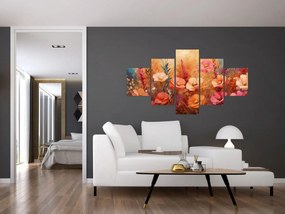 Obraz - Kwiaty łąkowe, malarstwo (125x70 cm)