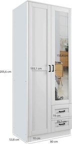 Szafa uchylna z lustrem i szufladami kaszmir + biały Z4-S55