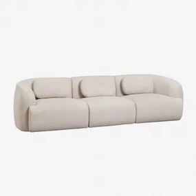 3-częściowa Sofa Modułowa Z Tkaniny Chenille Coquette Kremowo-beżowy Szenil - Sklum