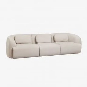 3-częściowa Sofa Modułowa Z Tkaniny Chenille Coquette Szenila Kremowy Beż - Sklum