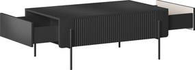 Stolik kawowy Malmi 100 cm z szufladami - czarny mat / czarne nóżki