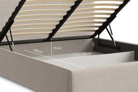 Łóżko Pure 160x200, tkanina WIND 11, stelaż metalowy