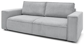 Jasnoszara sztruksowa rozkładana sofa 245 cm Nihad – Bobochic Paris