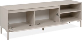 Beżowa szafka rtv Korsika 150 cm, na metalowych nóżkach