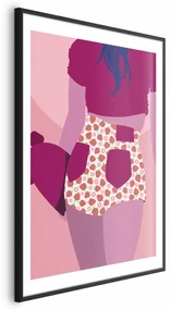 Plakat Spodenki w truskawki 60x90 cm z ramą czarną z marginesem ARTGEIST B