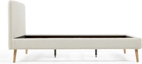 Jasnoszare łóżko dwuosobowe Kave Home Lydia, 160 x200 cm