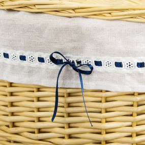 HOMCOM Kosz na pranie z wikliny, pleciony pojemnik na pranie z pokrywką