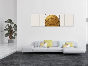 Obraz - Abstrakcja złoto-biała N⁰2 (170x50 cm)