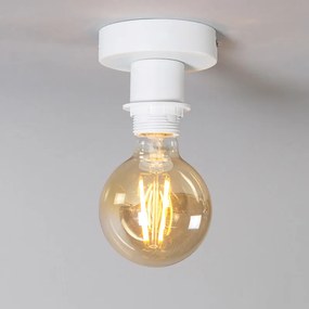 Nowoczesna lampa sufitowa matowa biała z czarnym kloszem 45 cm - Combi Nowoczesny Oswietlenie wewnetrzne