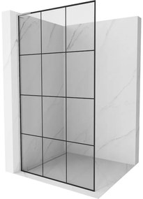 Mexen Kioto L ścianka prysznicowa Walk-in 100 x 200 cm, czarna kratka, chrom - 800-100-103-01-77