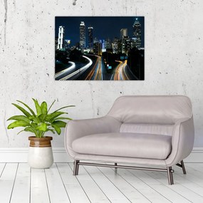 Obraz na szkle - nocna metropolia (70x50 cm)