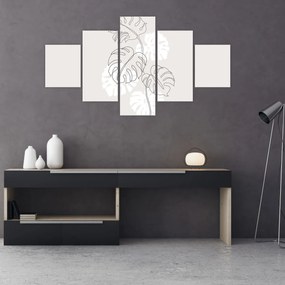 Obraz - Line art monstera N⁰3 (125x70 cm)