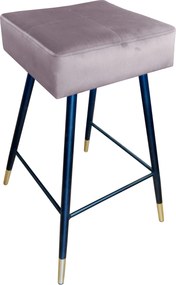Hoker MAX krzesło barowe tkanina Welur podstawa metalowa : Kolor nogi - Czarno-złota stożek, Kolor tkaniny - VELVET - MG55, Typ siedziska - Siedzisko stałe
