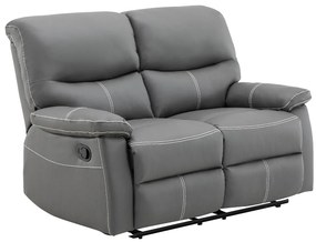 Kanapa 2-osobowa z funkcją relax z ekoskóry w kolorze szarym CANBY