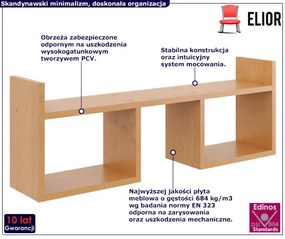 Skandynawska półka wisząca w kolorze olcha - Esto