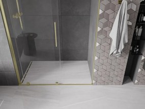Mexen Velar drzwi prysznicowe rozsuwane 140 cm, transparent, złote szczotkowane - 871-140-000-01-55