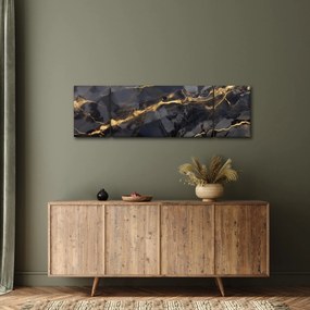 Obraz - Czarny - złoty dekor (170x50 cm)