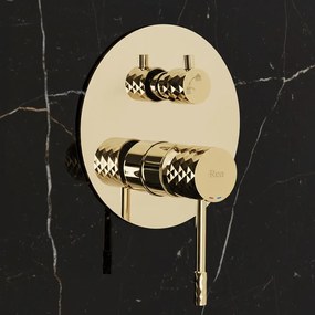 Zestaw natryskowy podtynkowy Rea Lungo Diamond Złoty + BOX